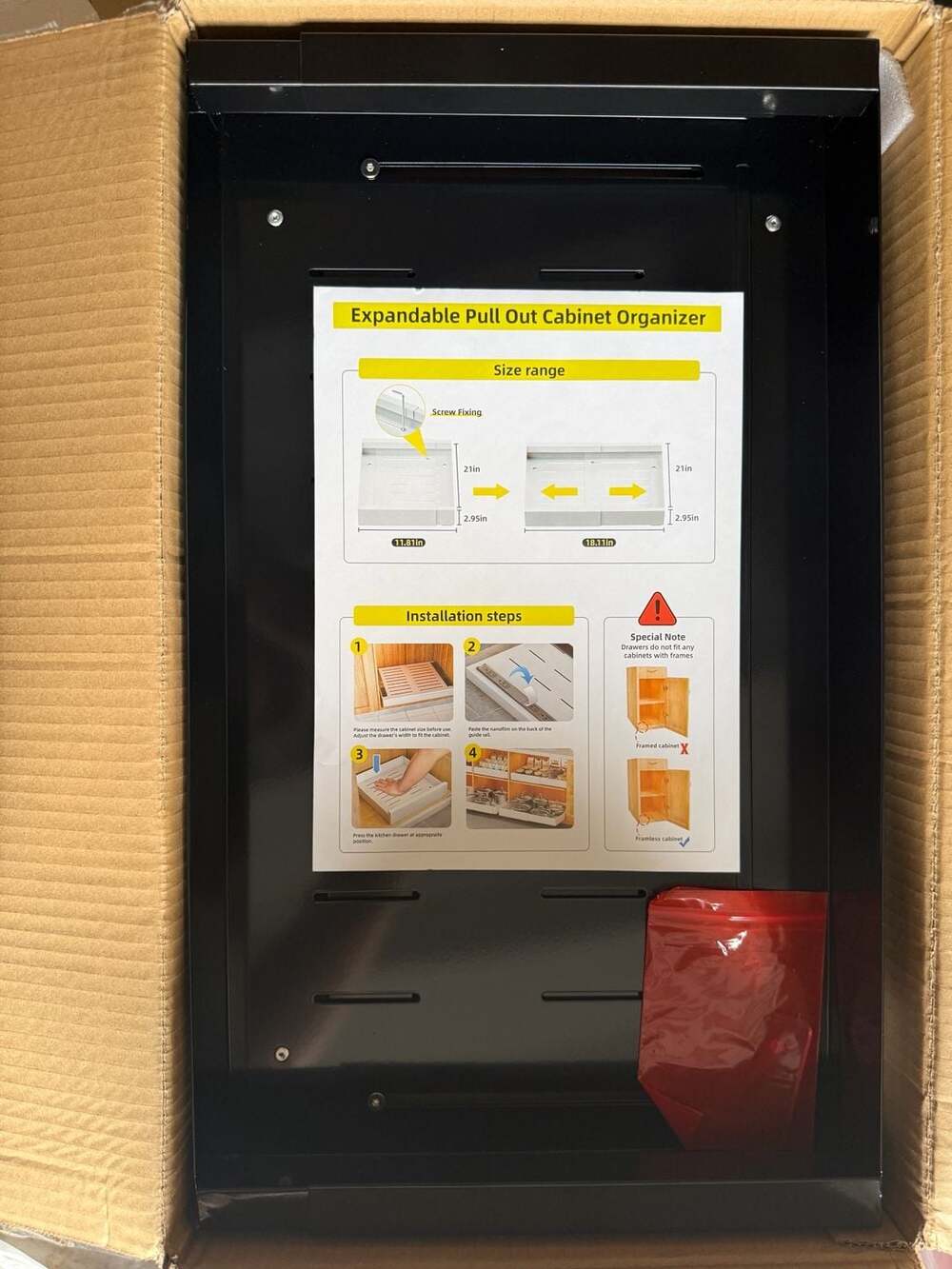 Expandable Pull Out Cabinet Organizer, 11.81in to 18.11in